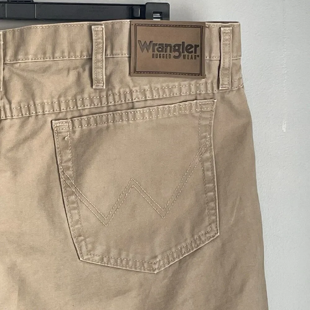Wrangler Rugged Wear Jeans Men's 40x34 Khaki Cotton Twill Denim 5 Pocket 31000GK